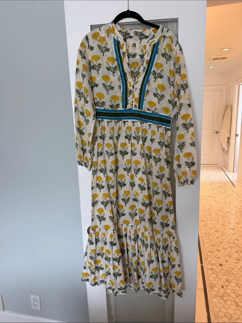 Floral Tiered Maxi Dress in Yellow